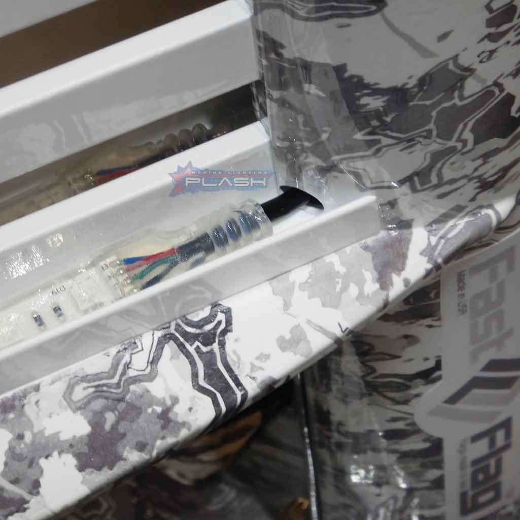 Plash waterproof tape light in boat channel