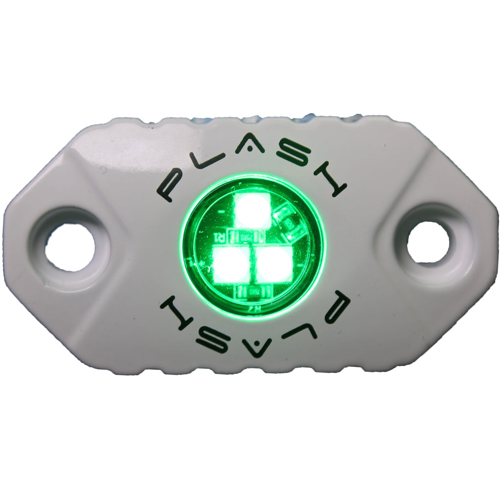 RGB GREEN ROCK LIGHT WHITE HOUSING SEMA TRUCK