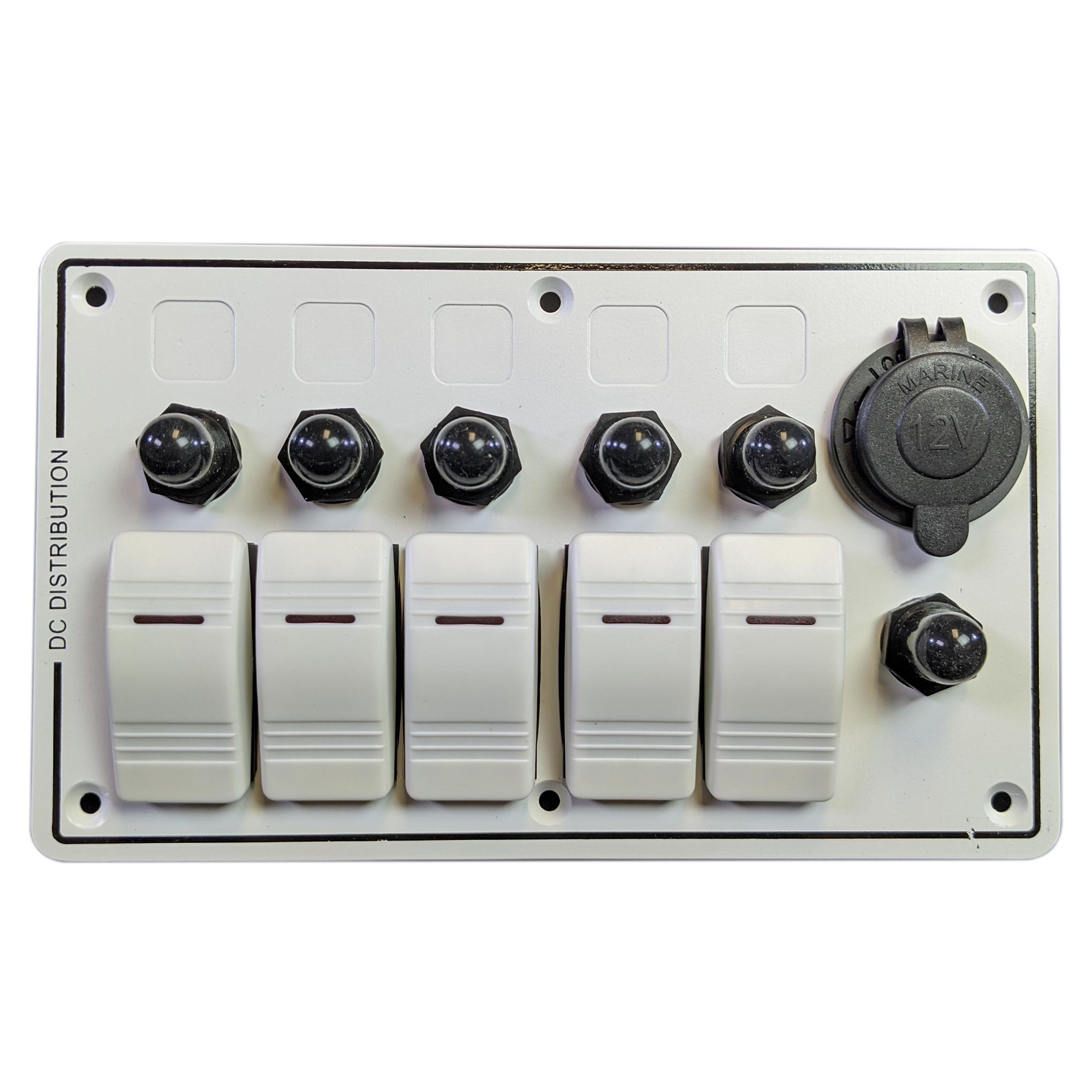 5 Switch Panel with Breakers - Marine