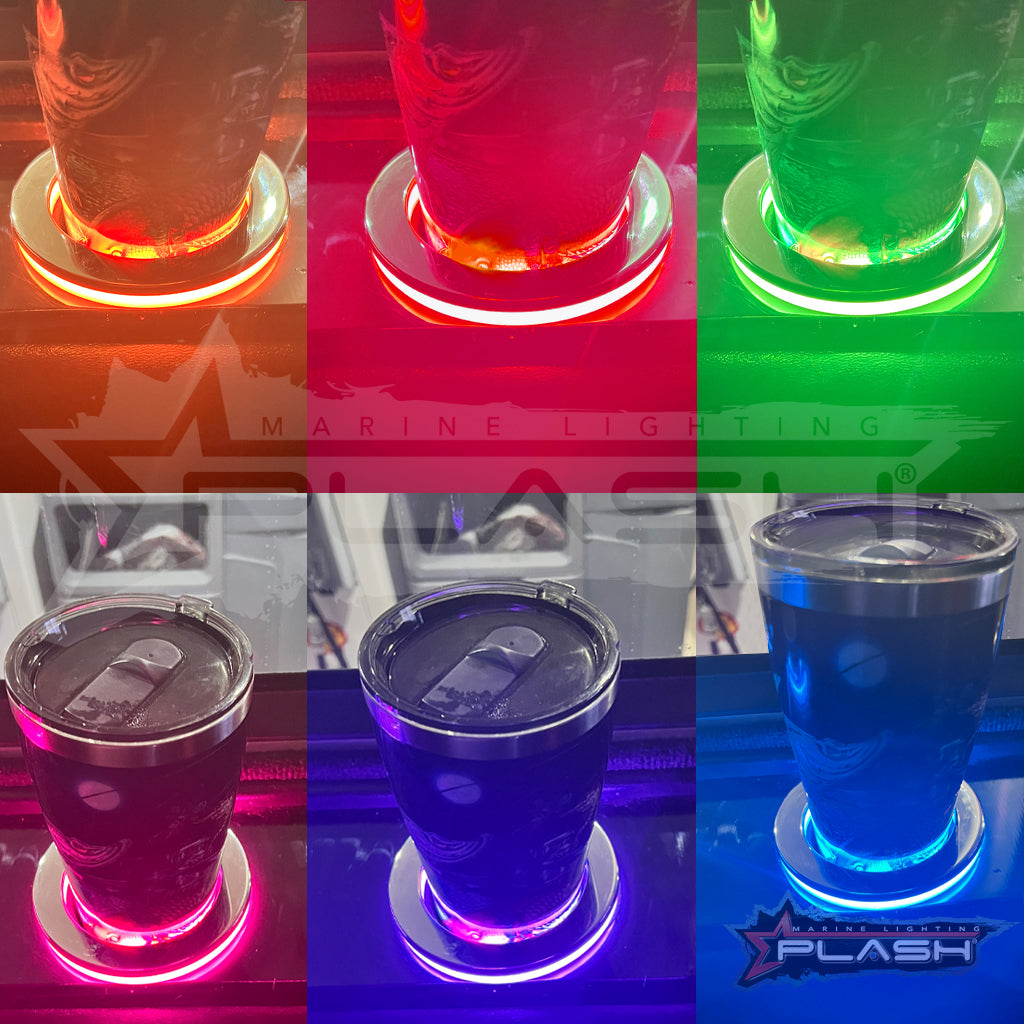 LED Ringed Cup Holder Replacement Marine RGB Collage