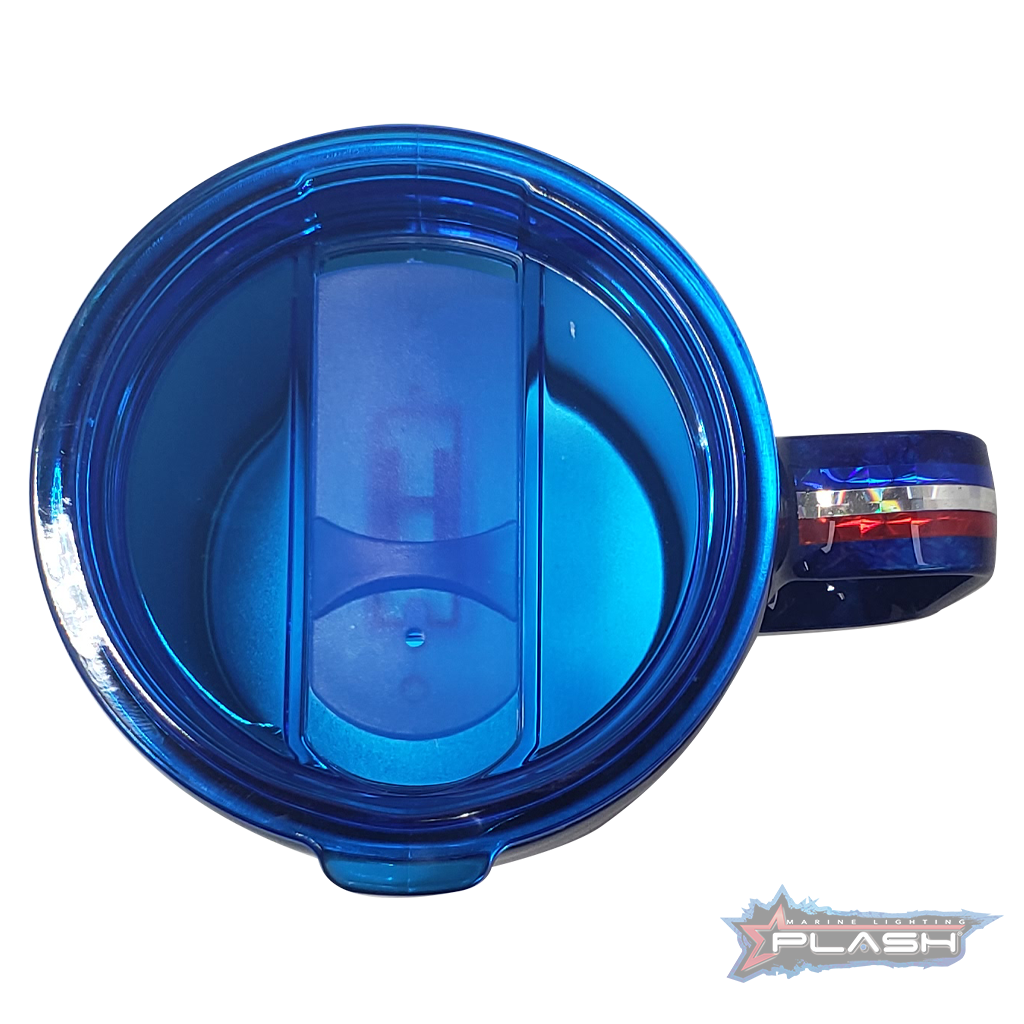 Plash Coffee Mug Prismatic Logo Translucent Blue Lid