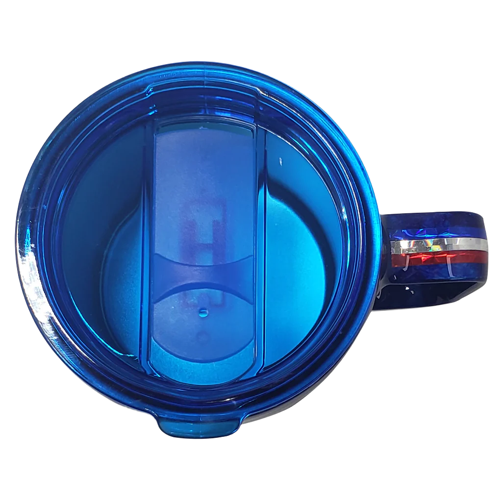 Plash Coffee Mug Prismatic Logo Translucent Blue Lid