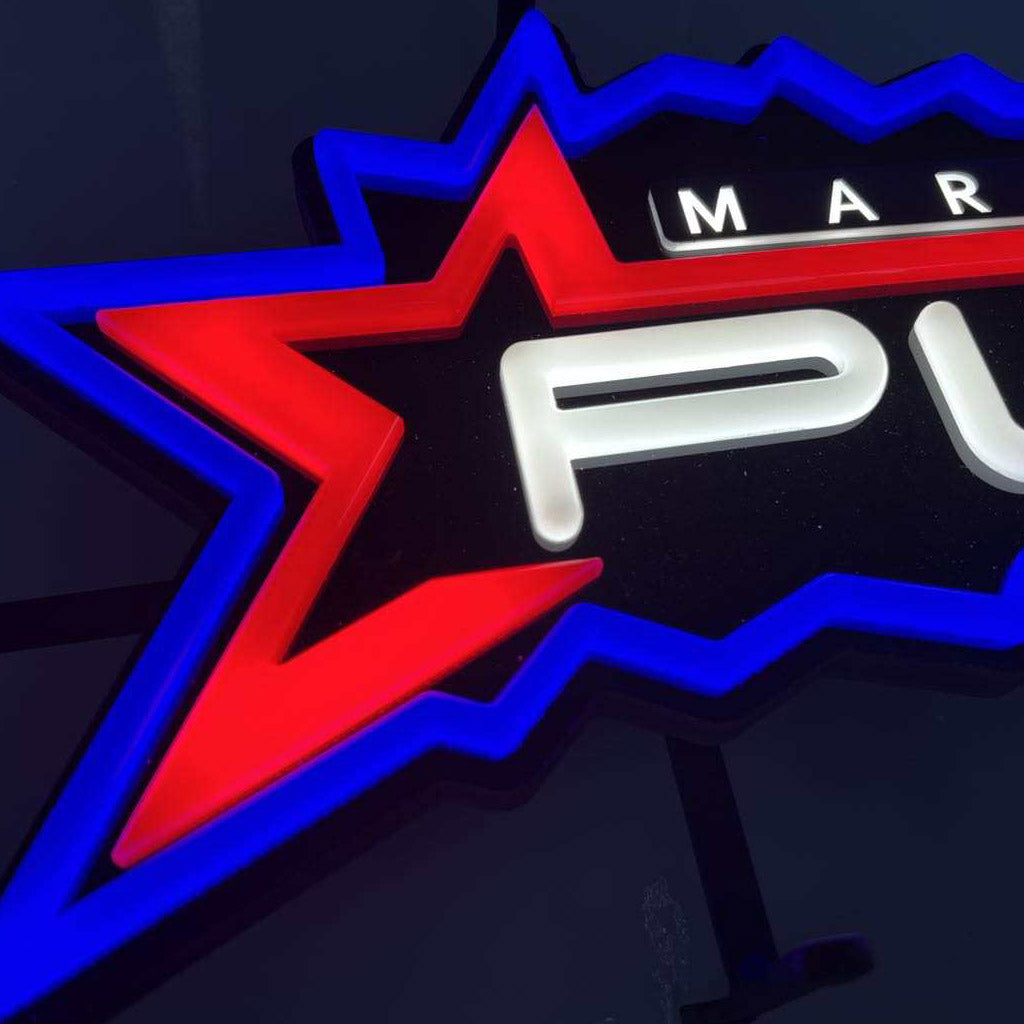 PLASHLIGHTS LED NEON SIGNAGE ACRYLIC METAL SIGNAGE DETAIL