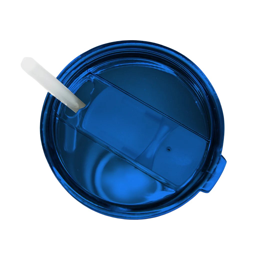 PLASH Tumbler - 32 Ounce Plash Stainless Steel Tumbler Cold Hot Drink Star Curved Blue Translucent Lid