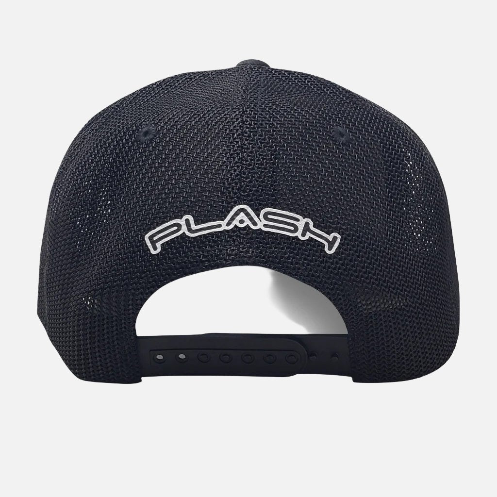PLASH Flat bill Snap-Back Black Camo front of Hat Marine Lighting