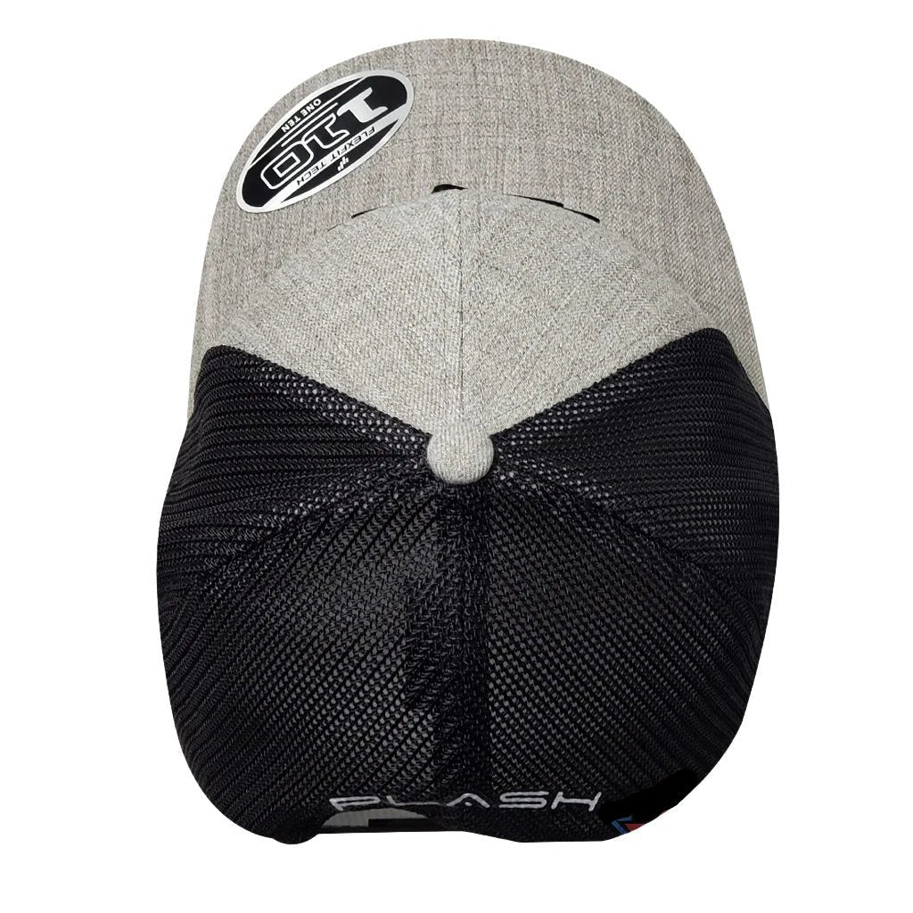 PLASH Curvedbill Snap-Back Flexfit Grey top of Hat Marine Lighting