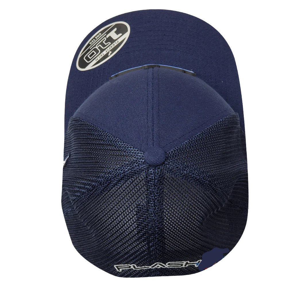 Plash Snap-Back Curved Bill Navy Blue Branded Bill Marine Lighting
