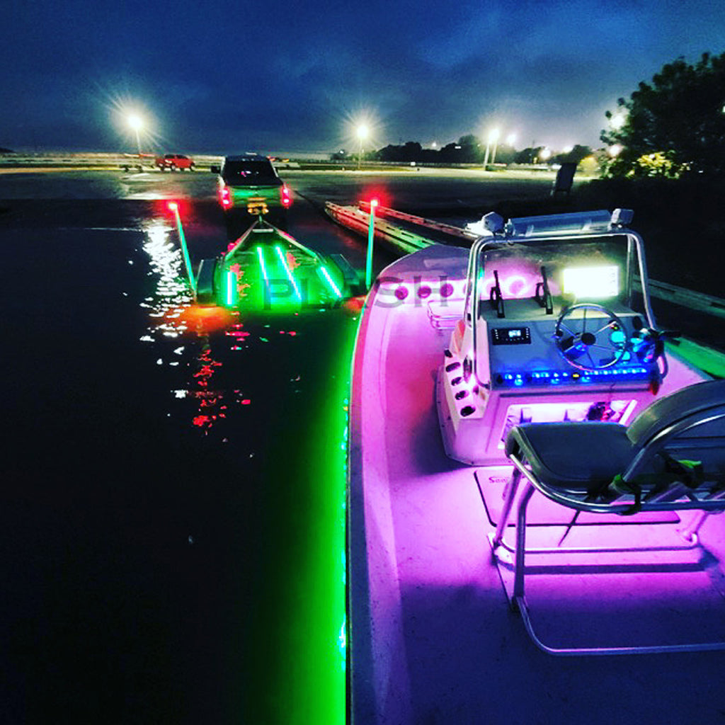 24V RGB Color Changing Waterproof Flexible Light Strip on Boat