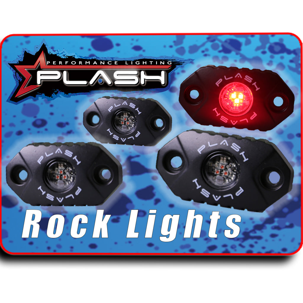 RED LED Rock Lights SEMA Truck Underglow Accent Kit PlashLights