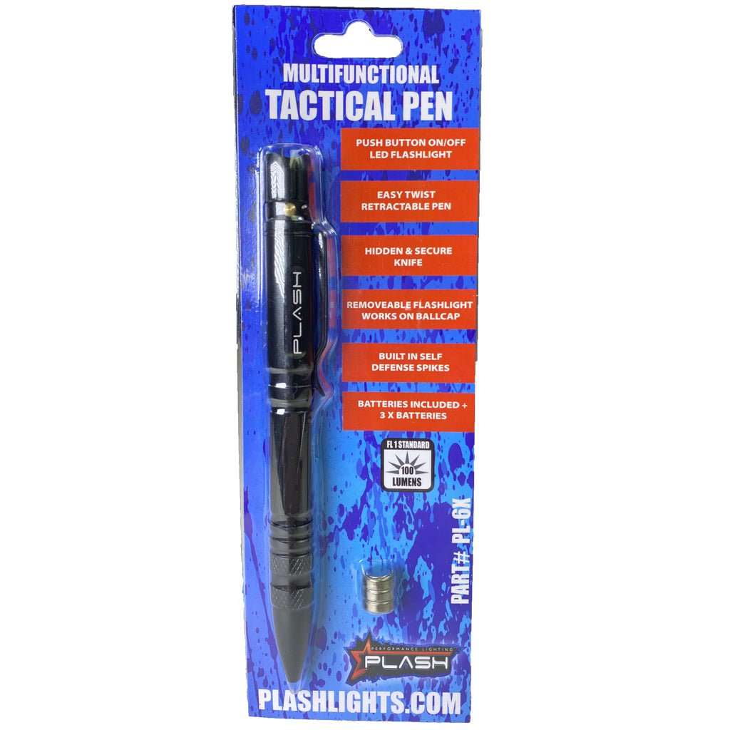 PlashLights MultiFunctional Tactical Pen in the Package with 3 Batteries