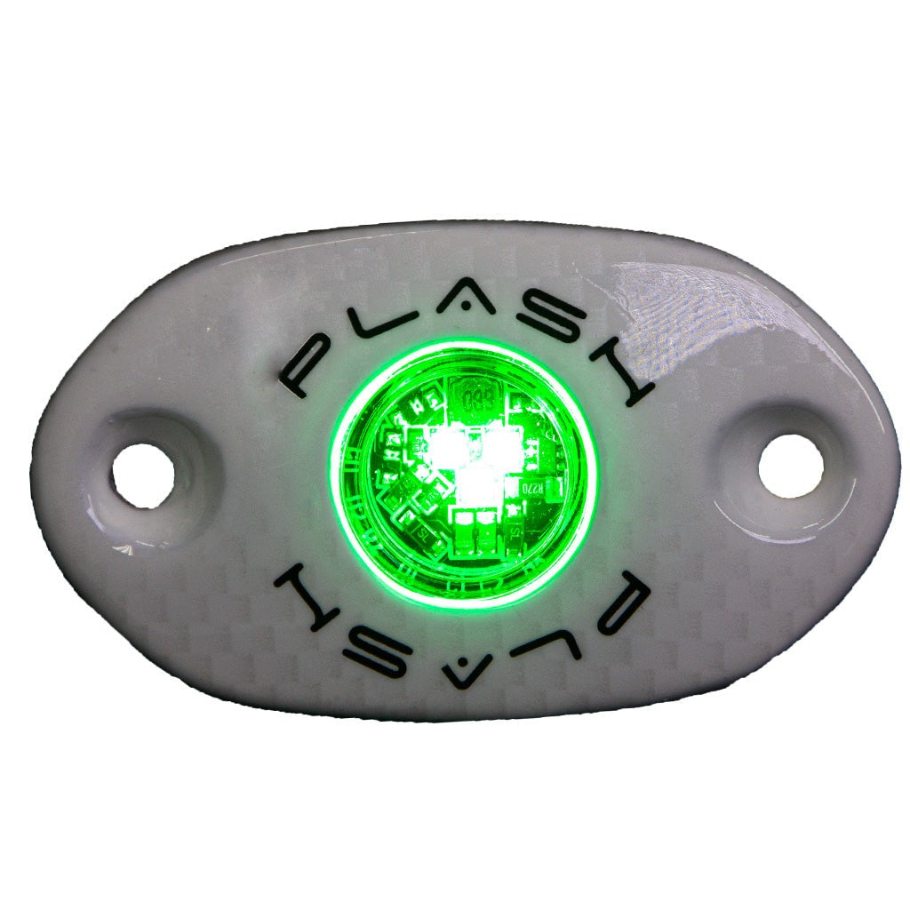 CORPUS - Green Carbon Fiber LED Deck Light - White Housing