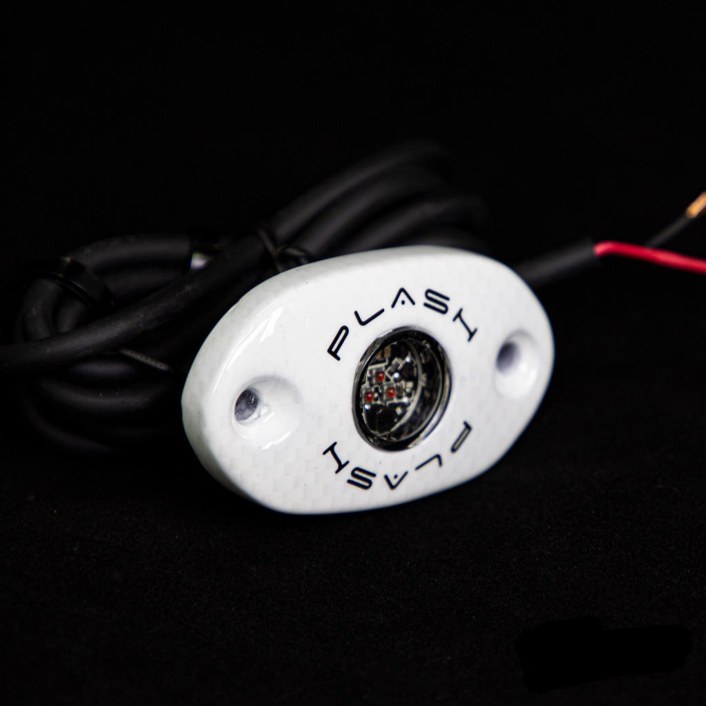 CORPUS - Red Carbon Fiber LED Deck Light - White Housing