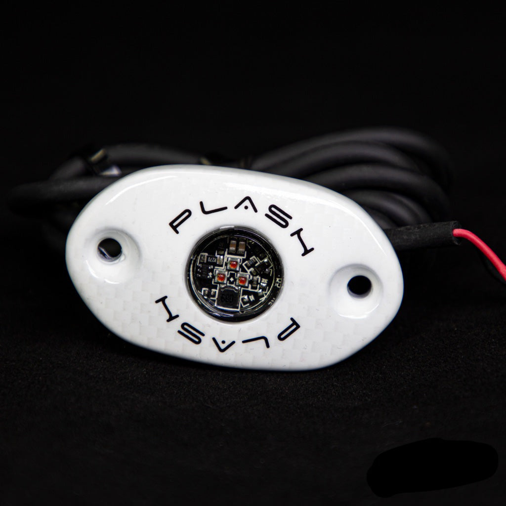 CORPUS - Red Carbon Fiber LED Deck Light - White Housing