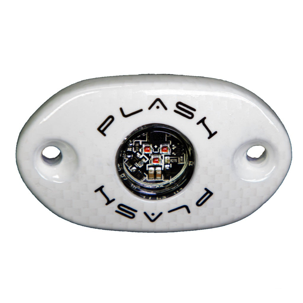 CORPUS - Red Carbon Fiber LED Deck Light - White Housing