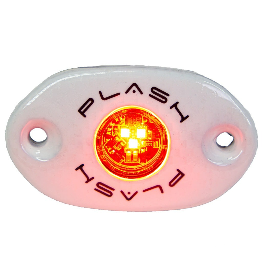 CORPUS - Red Carbon Fiber LED Deck Light - White Housing