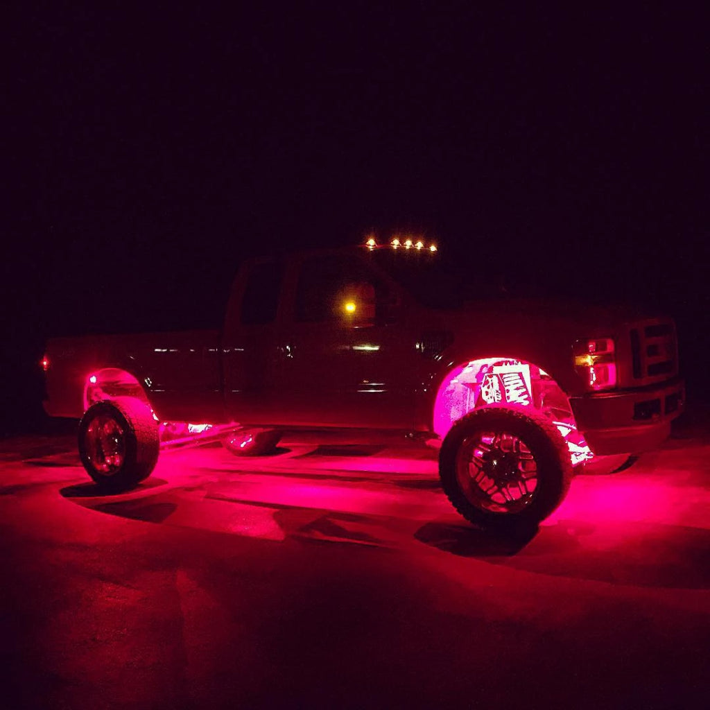 RED LED Rock Lights Ford Superduty Underglow Accent PlashLights
