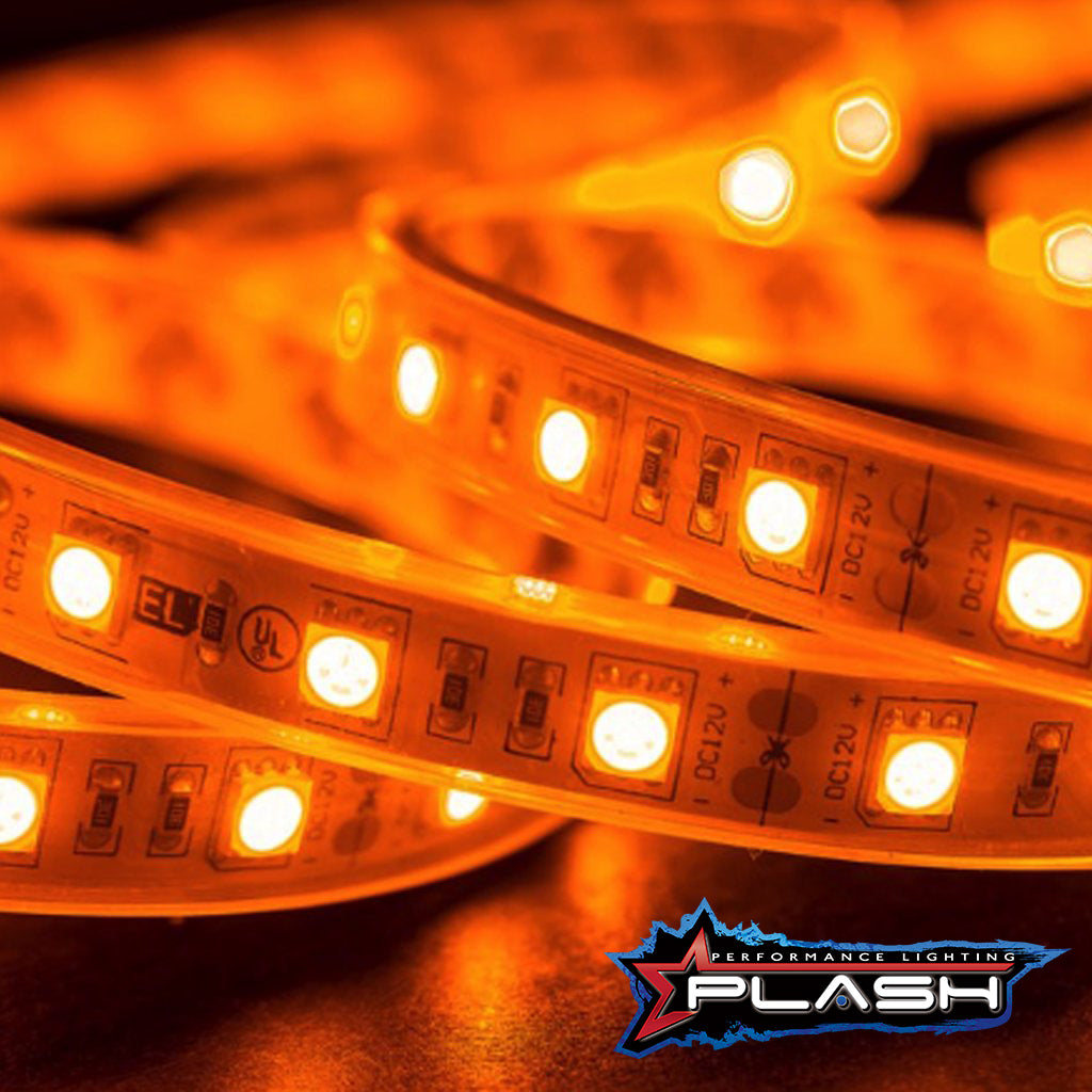 LED Amber Orange Strip Light for Boat Kayak Truck or Bar IP68 Marine Rated waterproof