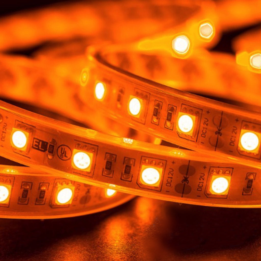 LED Amber Orange Strip Light for Boat Kayak Truck or Bar IP68 Marine Rated waterproof