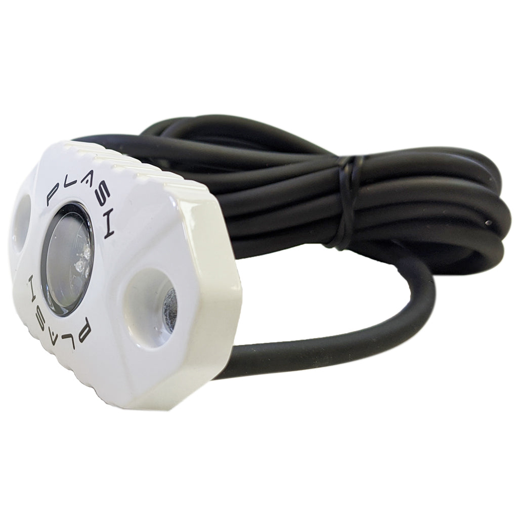 PlashLights White Housing Rock Light Surface Mounted LED Cool White output gunnel ate sxs amp ford step light