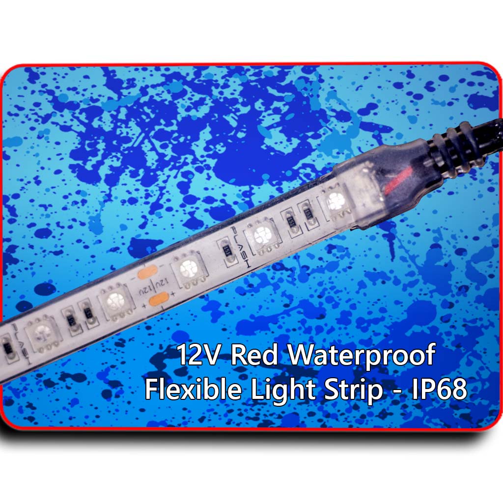 Red Strip Light for Boat Kayak Truck or Bar IP68 Marine Rated waterproof
