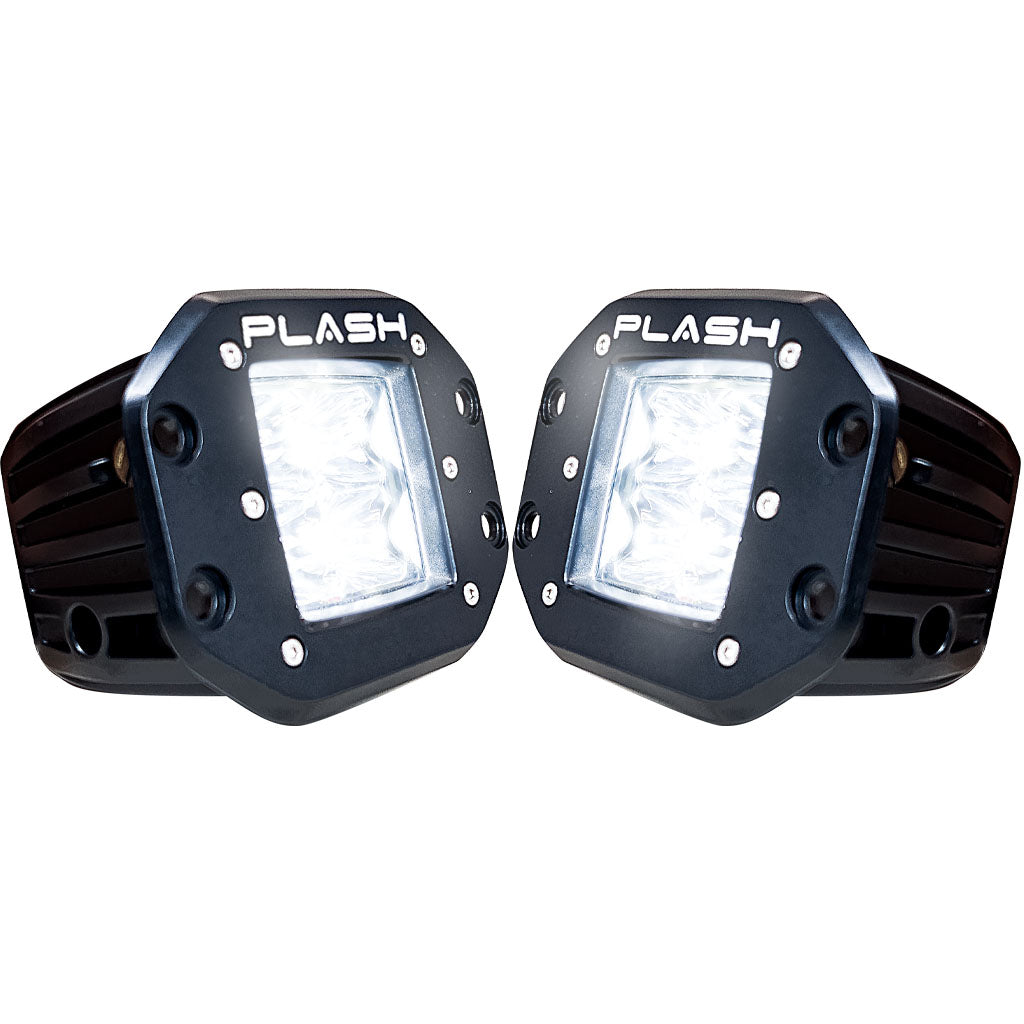 40W Flush Mounted LED Cube Light Pair Light On