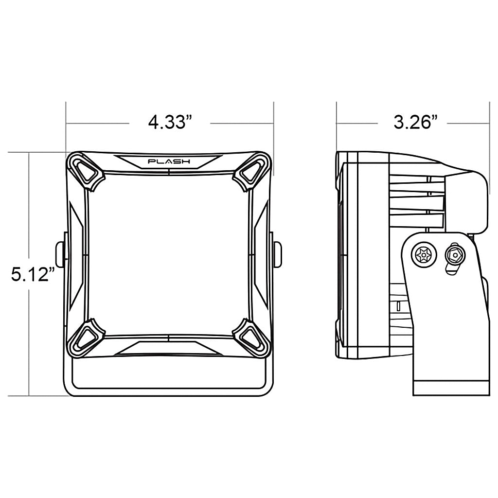 C2-Series LED Cube Light - 120W - Diffused Beam - Black Housing