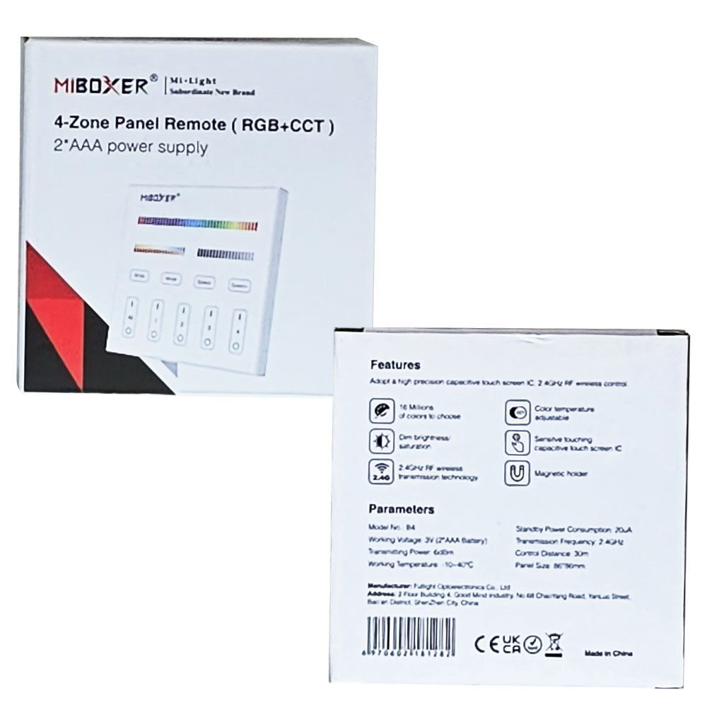 B8 MiBoxer RGB+CCT Wall Mounted Panel Controller