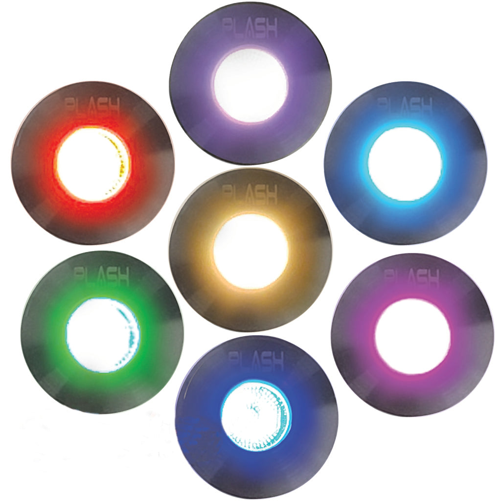 Stainless Steel Faceplate, LED Deck Light, Down Light, Bright RGB LED, Multi Color Collage