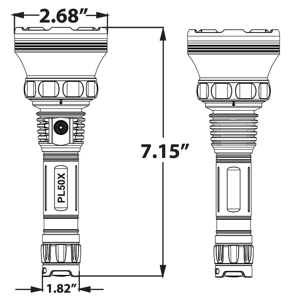 PL50X  Dual Color Long Range LED Flashlight