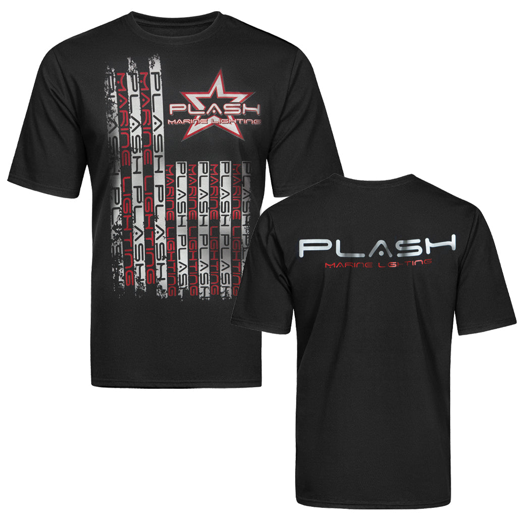 Plash | Flag Design | Crew Neck T-Shirt | Black