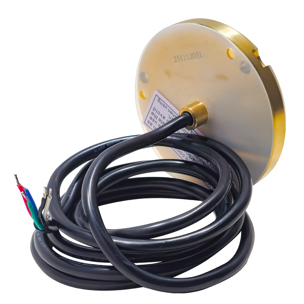 EPIK Underwater Transom Light- Brass Housing - RGBW- Rear View