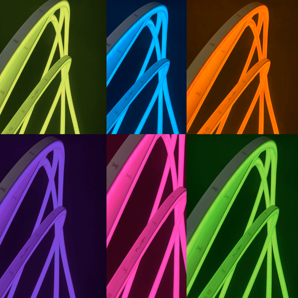 PlashLights RGB Mini Neon Flex Strips Collage 