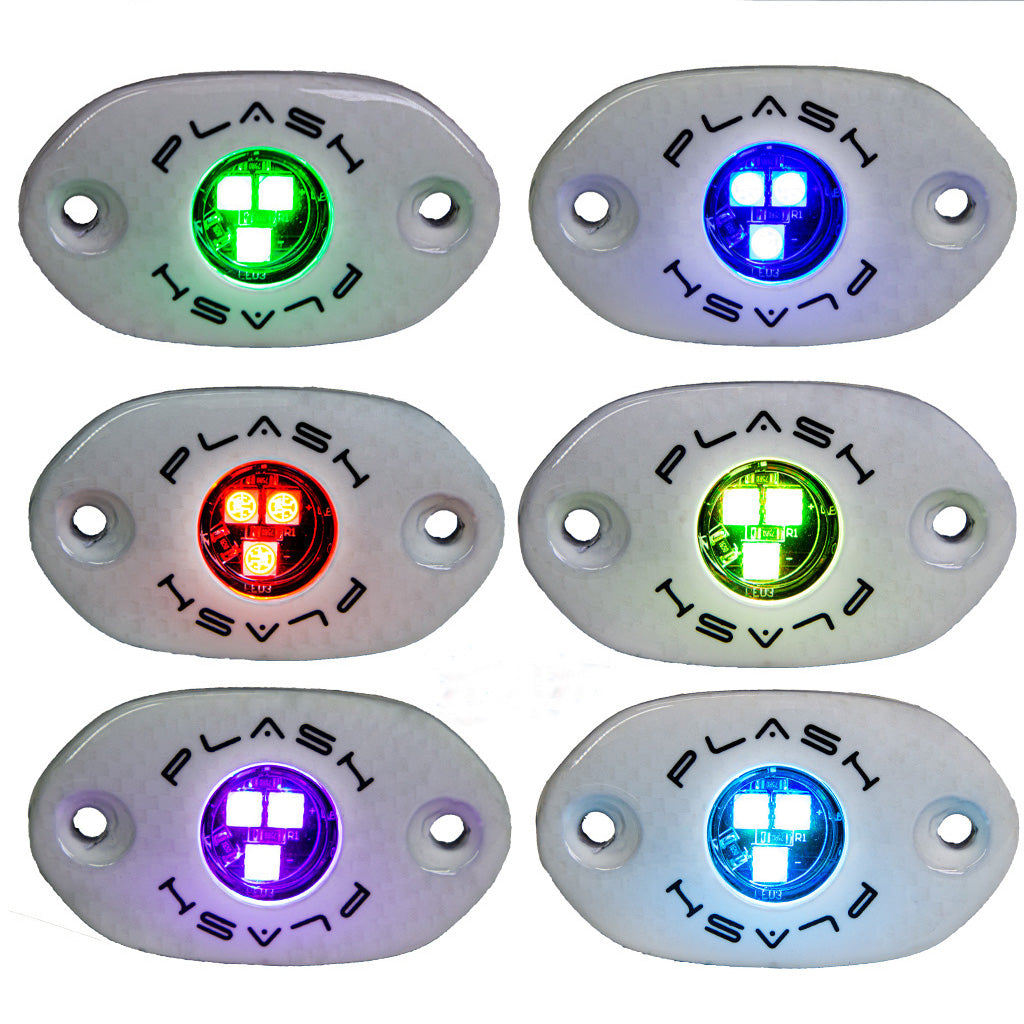 Boat RGB Carbon Fiber LED Deck Light - White Housing