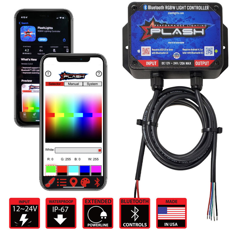 Marine RGBW Bluetooth™ Controller for LED Lights | Multi Zone