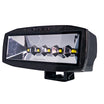 Forged carbon fiber LED marine light bar with reflective surface on a white background