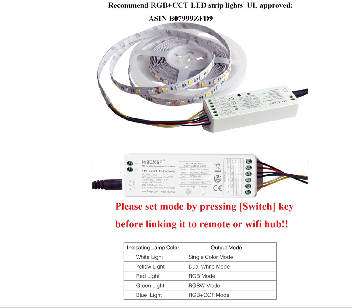 B8 MiBoxer 8-Zone RGB+CCT Wall Mounted Panel Controller
