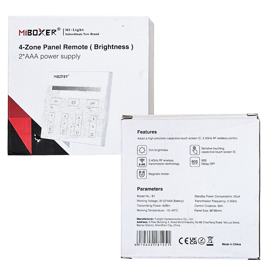 MiBoxer Wireless Controller & Receiver - Single Color / RGB / RGBW