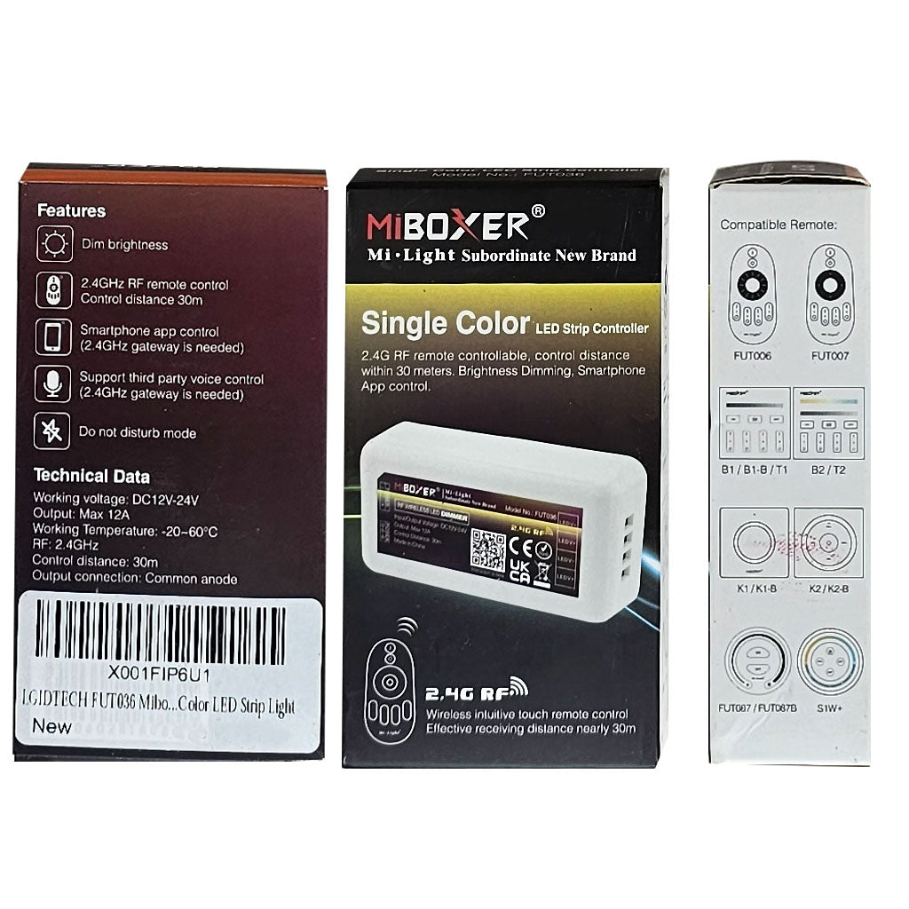 MiBoxer Wireless Controller & Receiver - Single Color / RGB / RGBW