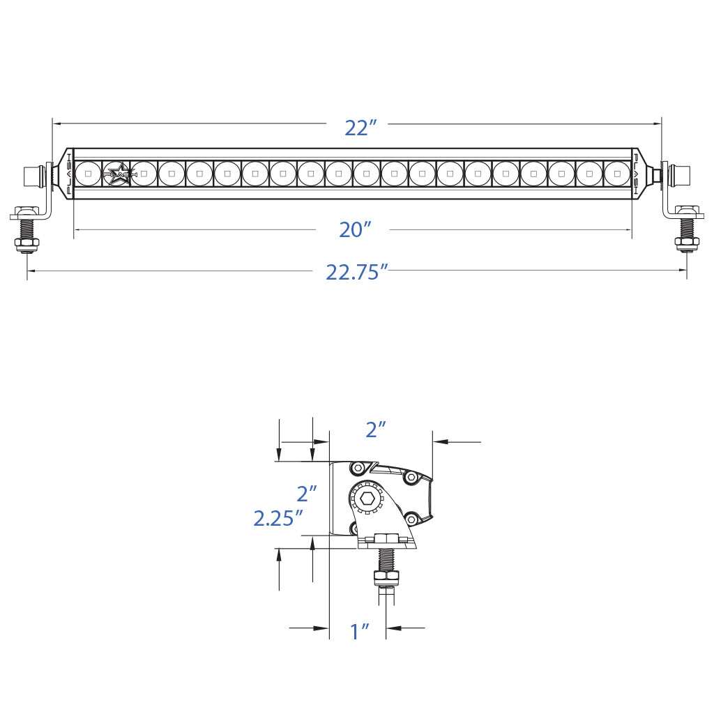 Single Row LED Light Bar - 20"