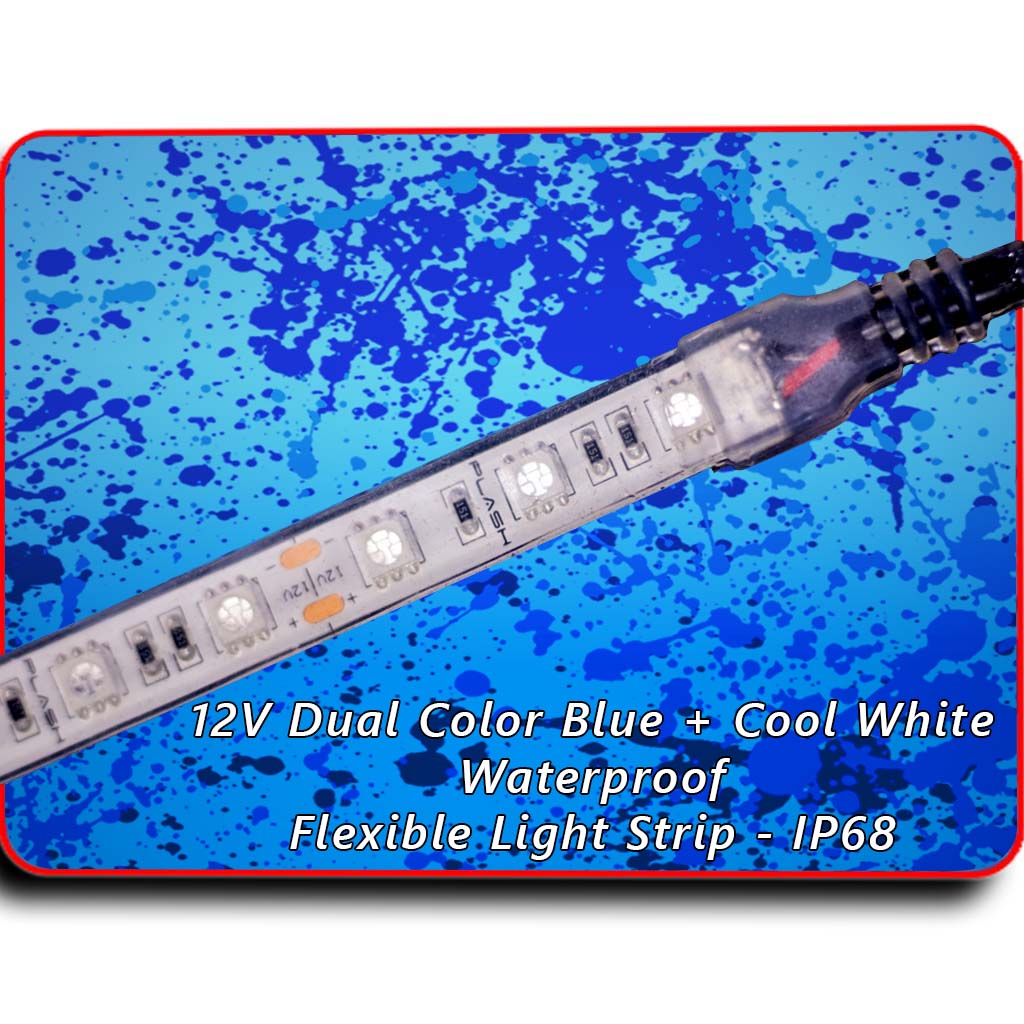 Blue two color  LED Strip Light for Boat Kayak IP68 Marine Rated waterproof