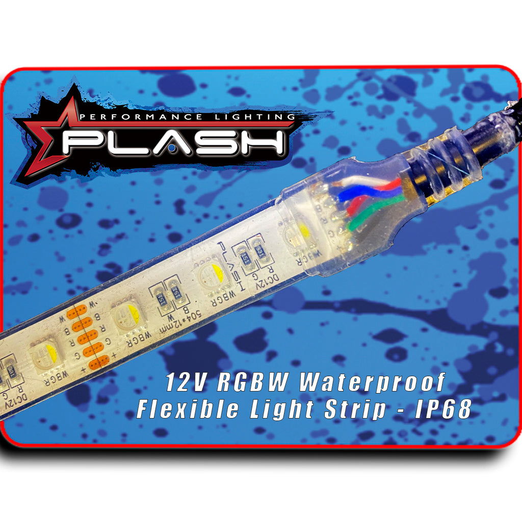 LED Light Strip for Fast Flag Plash RGBW Close Up Molded Waterproof PLUG