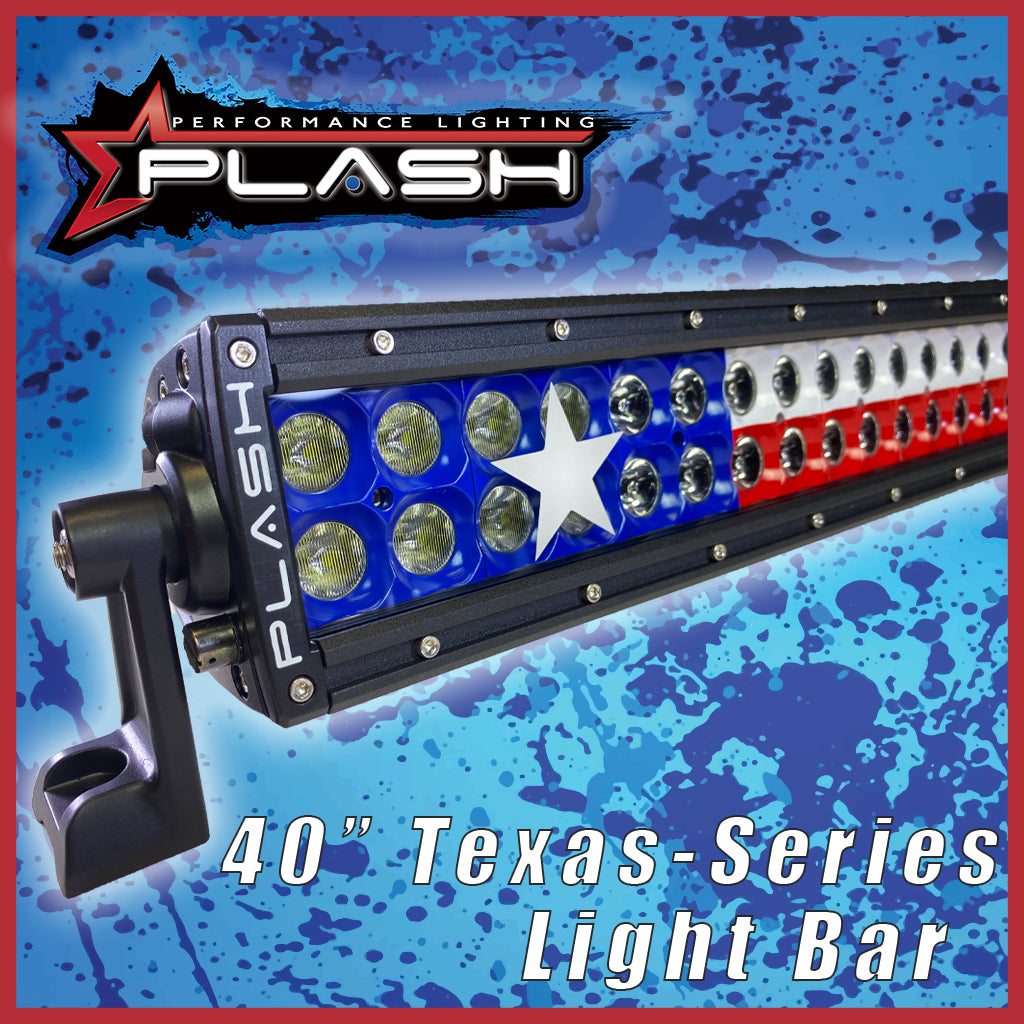 40 Inch Texas Flag Light Bar Red White Blue LED Lights Texan Backlit