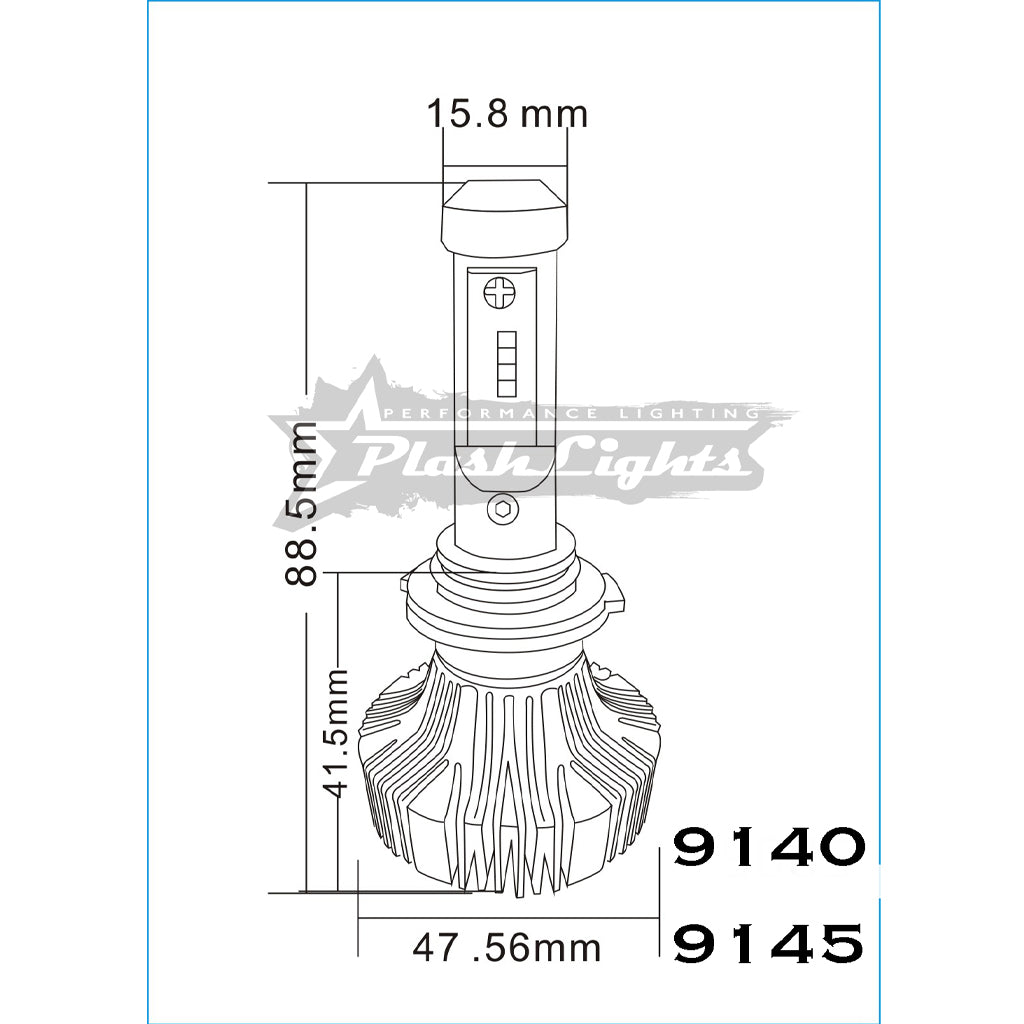 9140 / 9145 - 30W Fanless LED Headlight Conversion Kit