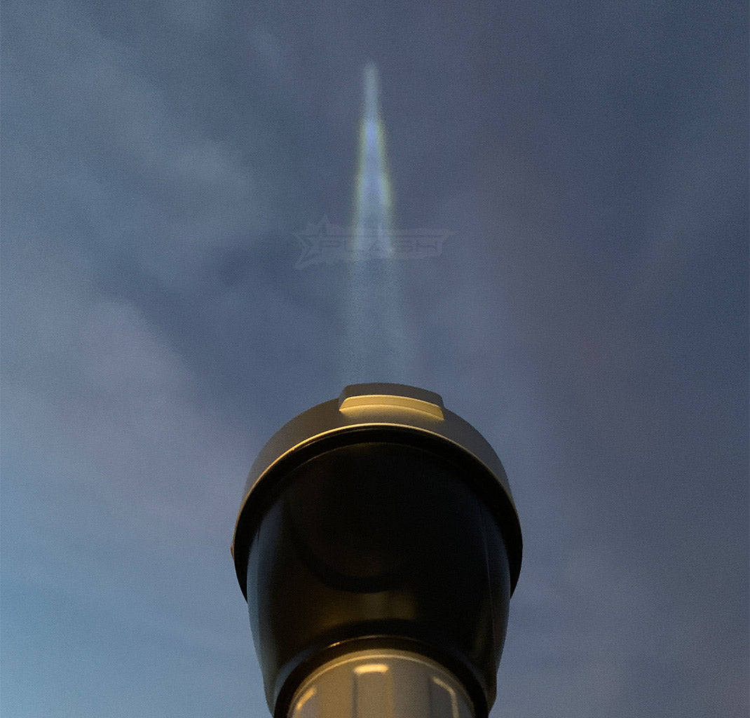 Laser Spotlight in Sky Beam at Night PLASH