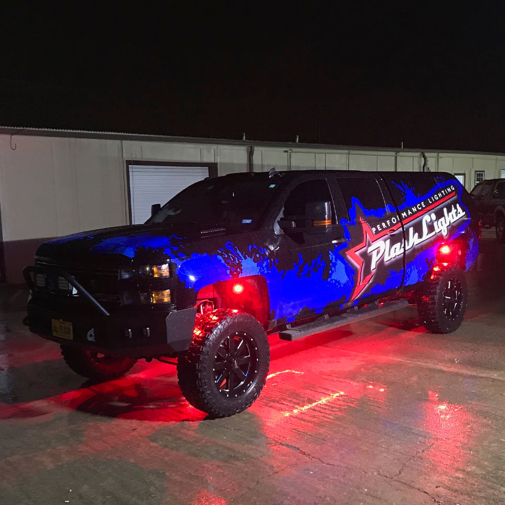 RED LED Rock Lights PLASH Truck Underglow Accent PlashLights