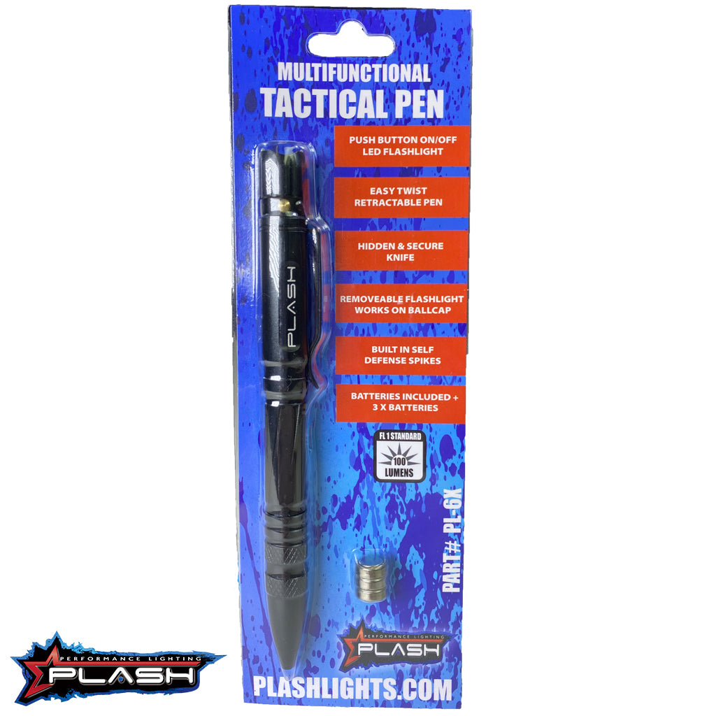 PlashLights MultiFunctional Tactical Pen in the Package with 3 Batteries 