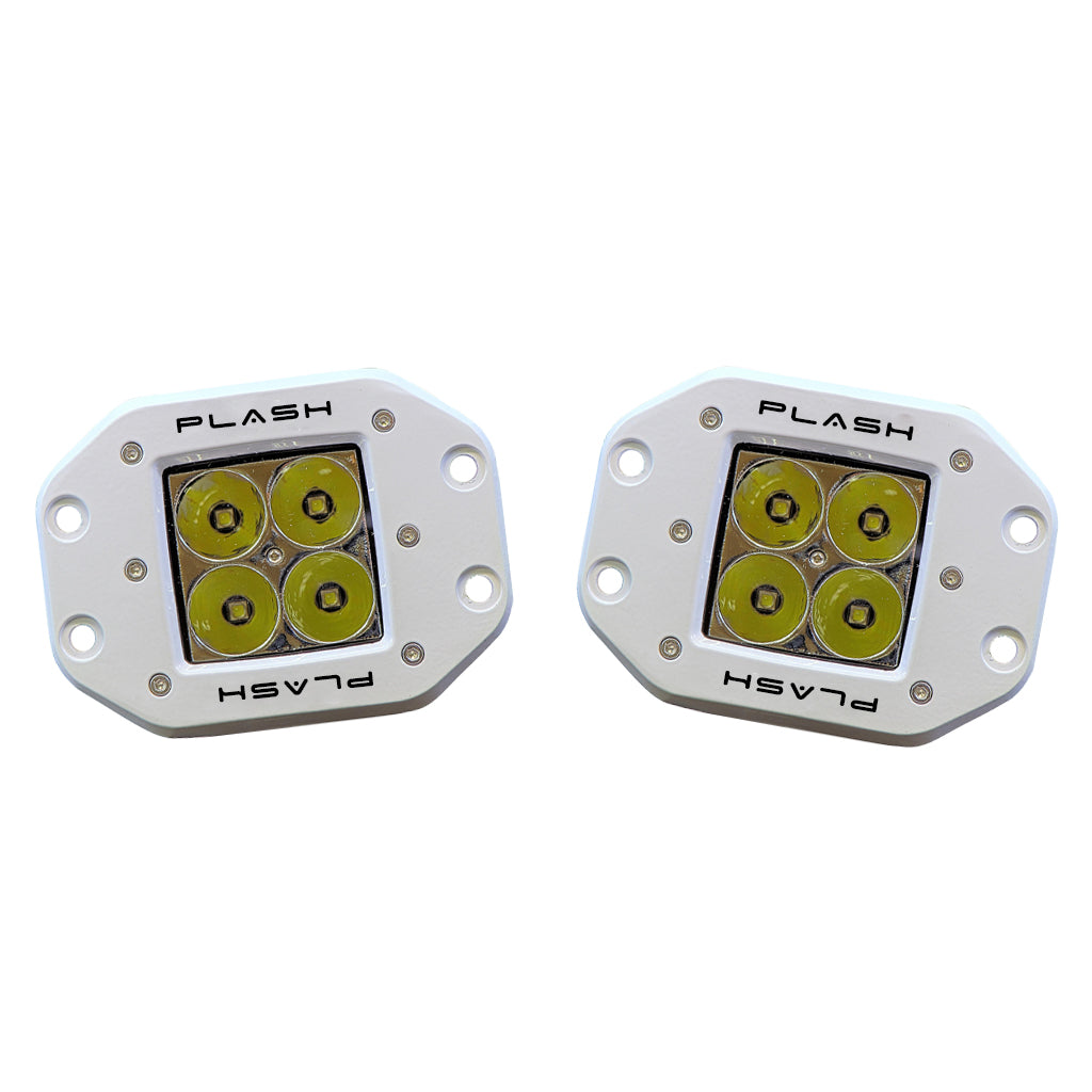 White 40W Flush Mounted LED Cube Light pair