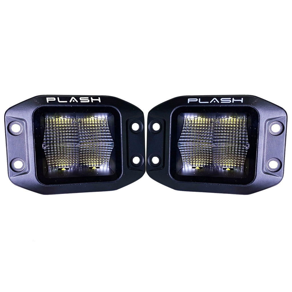X2-Cube - FLOOD Black matte powder coated housing Extremely Bright Blacked Out Design Deautch Connector Plash Marine Flush Mounted