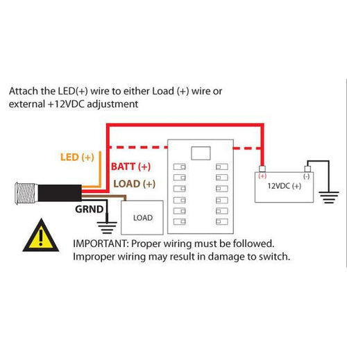 BocaTech Mini LED 15 AMP Resettable Push Button Switch - Marine Rated