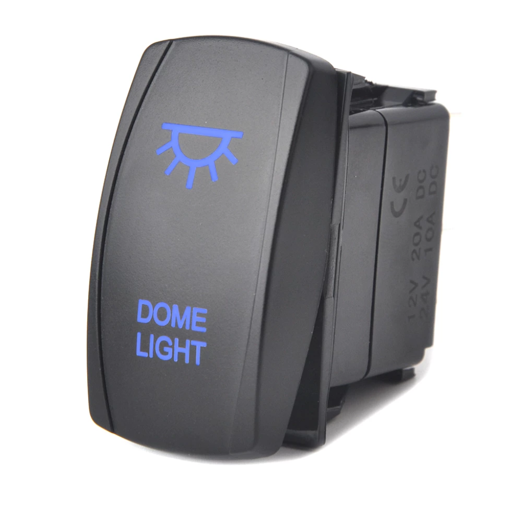 Dome Lights LED Rocker Switch | SPST | 20A-12VDC | Plash